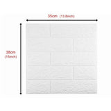 3D Wallpaper Self Adhesive Waterproof Cuttable Odorless Faux Brick Wall Panel for Living Room Bedroom White 10pcs