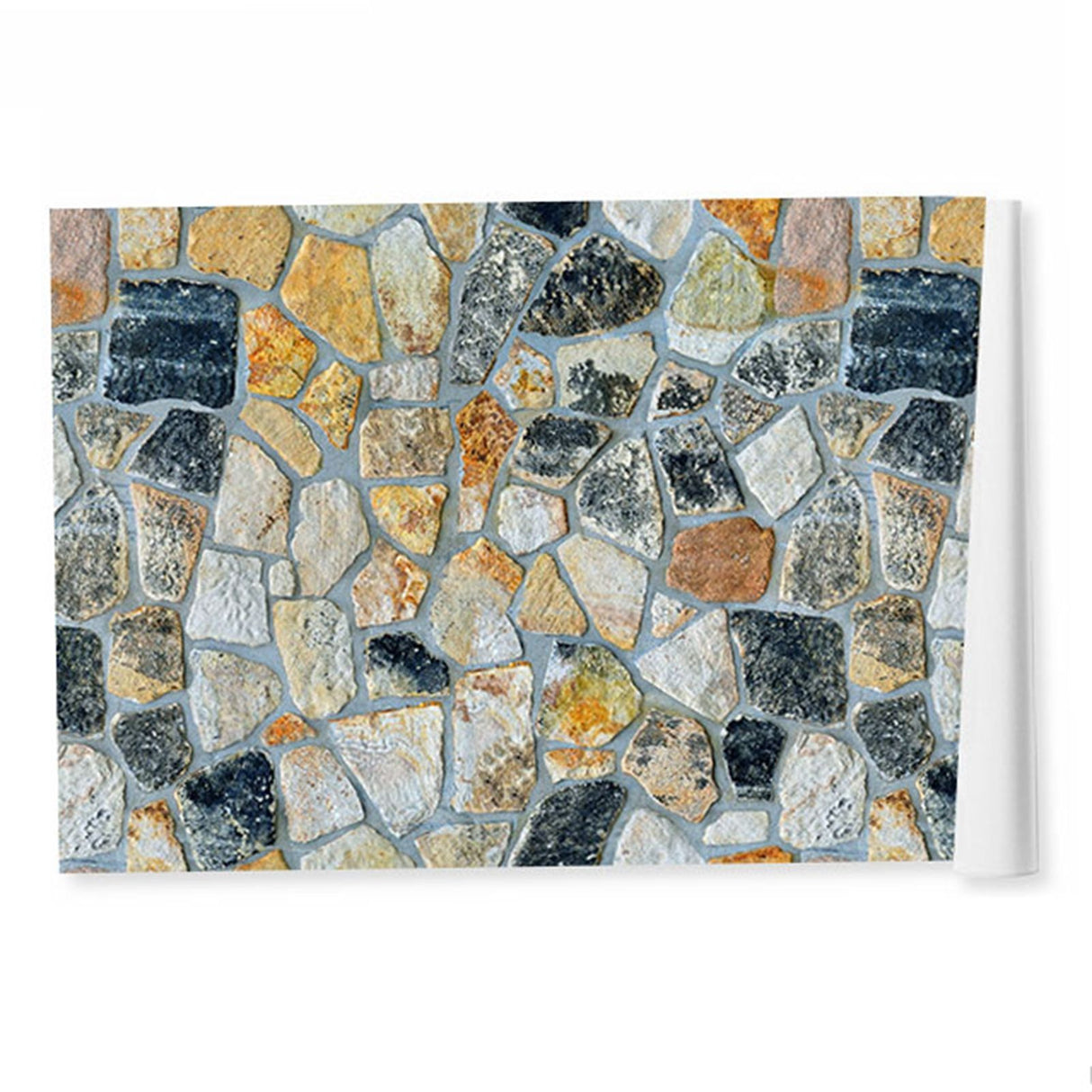 45cmx10m Simulated Stone Wallpaper Home Brick Grain Wall Sticker Colorful Rock Pattern