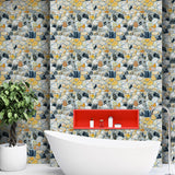 45cmx10m Simulated Stone Wallpaper Home Brick Grain Wall Sticker Colorful Rock Pattern