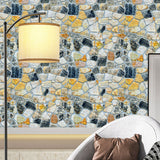 45cmx10m Simulated Stone Wallpaper Home Brick Grain Wall Sticker Colorful Rock Pattern