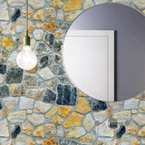 45cmx10m Simulated Stone Wallpaper Home Brick Grain Wall Sticker Colorful Rock Pattern