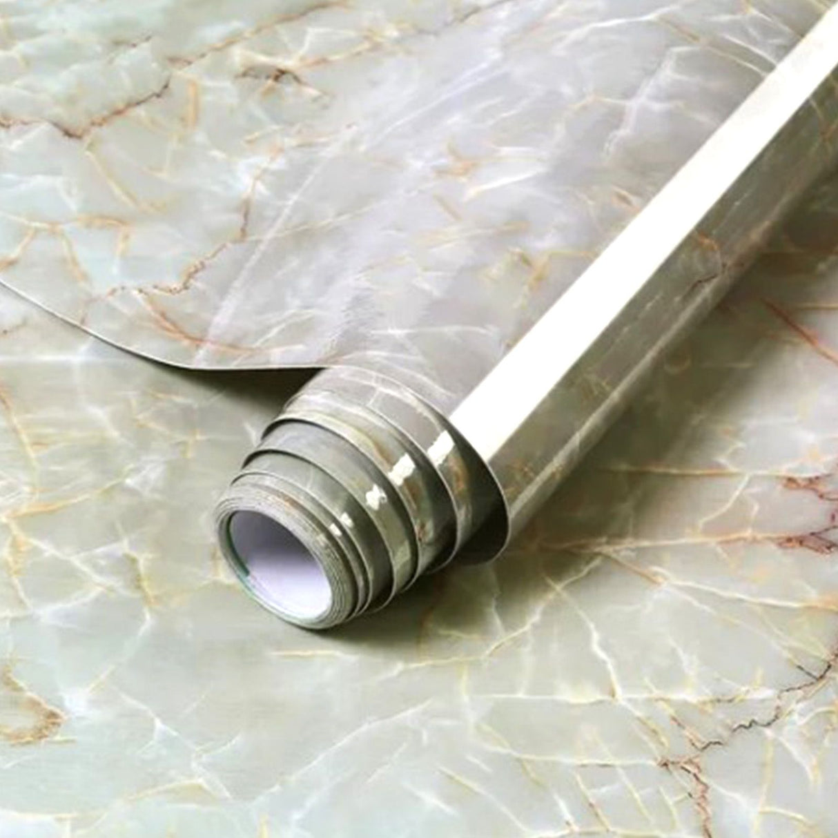 Kitchen Self Adhesive Film Marble Grain Waterproof High Temperature Resistance Home Decoration Wallpaper for Kitchen