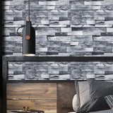 6m/19.69ft Wallpaper Vintage Brick Self Adhesive Peel and Stick 3D Wall Sticker for Home Restaurant