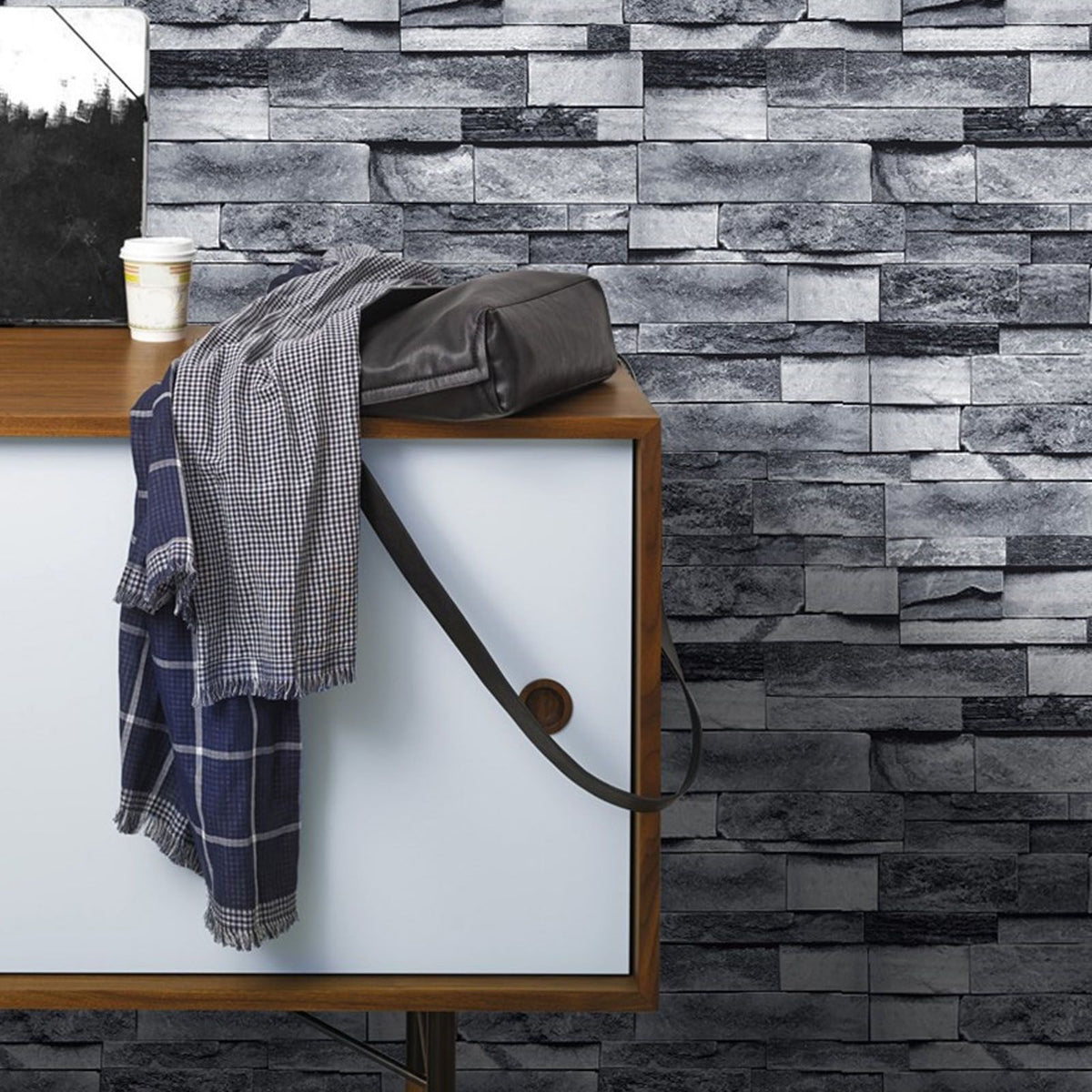 6m/19.69ft Wallpaper Vintage Brick Self Adhesive Peel and Stick 3D Wall Sticker for Home Restaurant