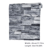 6m/19.69ft Wallpaper Vintage Brick Self Adhesive Peel and Stick 3D Wall Sticker for Home Restaurant - Extra Image