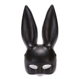 Rabbit Ears Mask Half Face Environmental Protection PVC Masquerade Mask for Parties Costume Matte Black