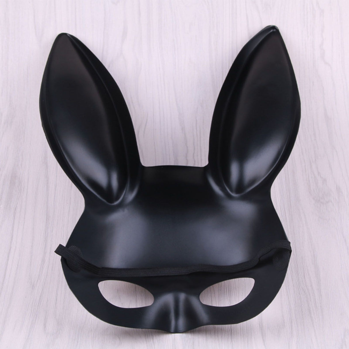 Rabbit Ears Mask Half Face Environmental Protection PVC Masquerade Mask for Parties Costume Matte Black