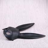 Rabbit Ears Mask Half Face Environmental Protection PVC Masquerade Mask for Parties Costume Matte Black - Extra Image