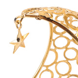 Romantic Moon Candlestick Iron Hollowed Candle Holder for Weddings Christmas Decoration Dining Coffee Table Gold