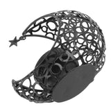 Romantic Moon Candlestick Iron Hollowed Candle Holder for Weddings Christmas Decoration Dining Coffee Table Black