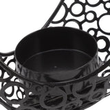 Romantic Moon Candlestick Iron Hollowed Candle Holder for Weddings Christmas Decoration Dining Coffee Table Black