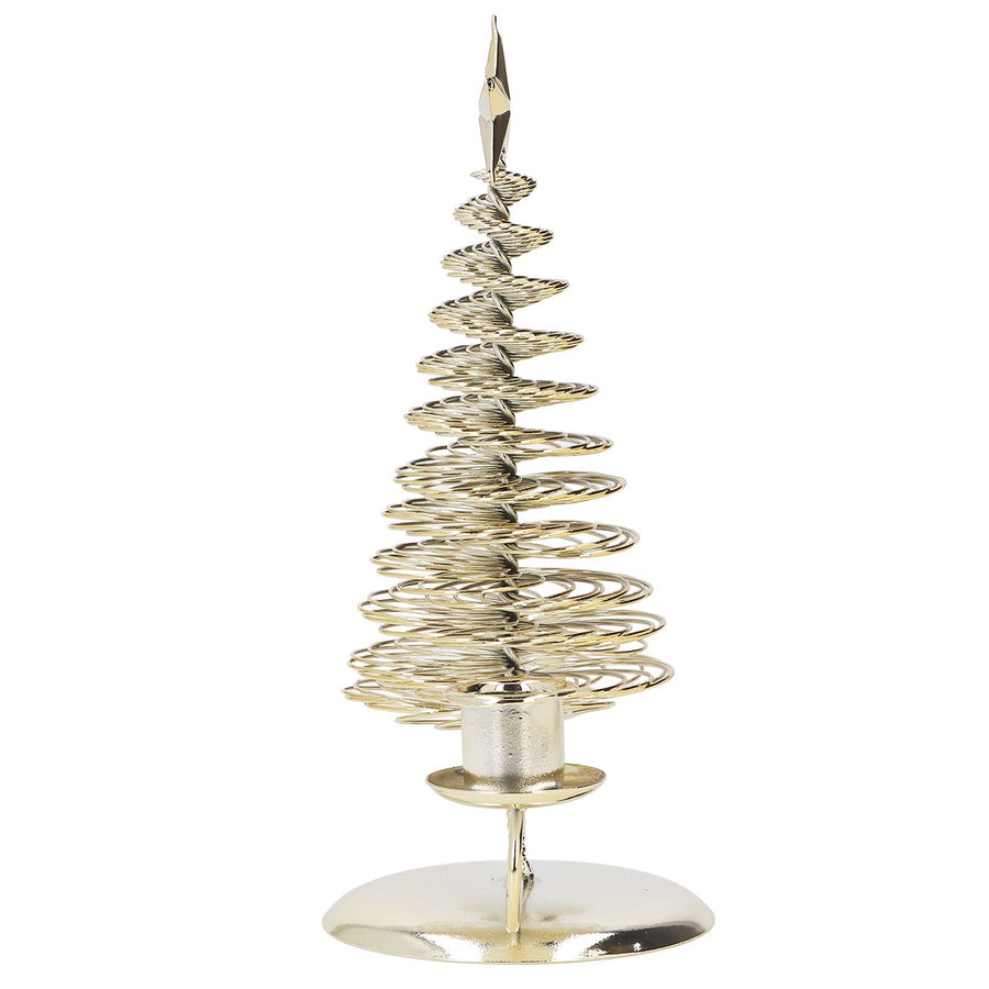 Candlestick Ornaments European Metal Christmas Tree Shape Wax Candle Holder Home Decoration Double Holder Gold