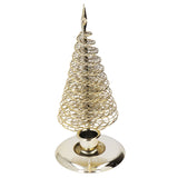 Candlestick Ornaments European Metal Christmas Tree Shape Wax Candle Holder Home Decoration Double Holder Gold - 45-Degree Angle
