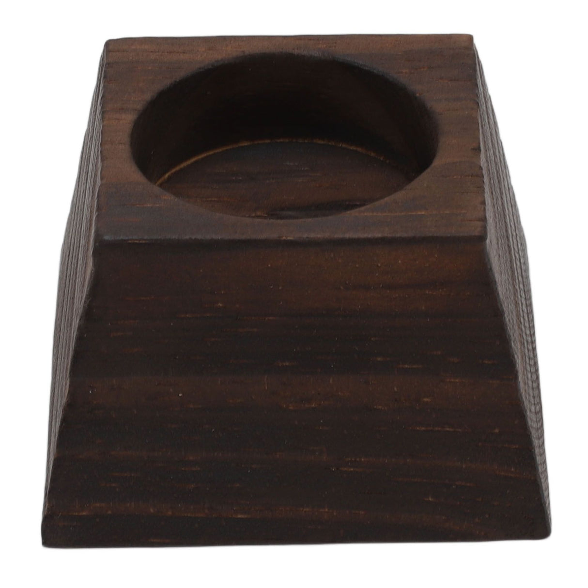 Candle Holder Trapezoid Wood Retro Table Decoration Ornament for Christmas Day Wedding Black Wood