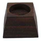 Candle Holder Trapezoid Wood Retro Table Decoration Ornament for Christmas Day Wedding Black Wood