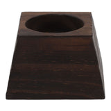 Candle Holder Trapezoid Wood Retro Table Decoration Ornament for Christmas Day Wedding Black Wood