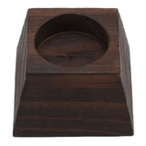 Candle Holder Trapezoid Wood Retro Table Decoration Ornament for Christmas Day Wedding Black Wood - Rear View