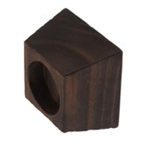 Candle Holder Trapezoid Wood Retro Table Decoration Ornament for Christmas Day Wedding Black Wood - Extra Image