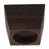Candle Holder Trapezoid Wood Retro Table Decoration Ornament for Christmas Day Wedding Black Wood