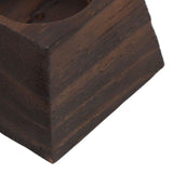 Candle Holder Trapezoid Wood Retro Table Decoration Ornament for Christmas Day Wedding Black Wood - Extra Image