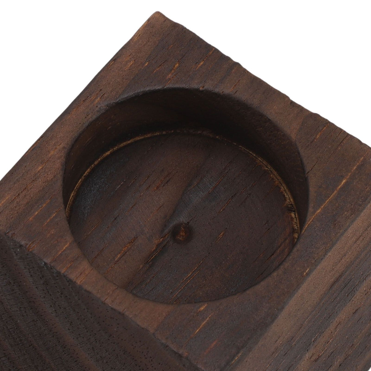 Candle Holder Trapezoid Wood Retro Table Decoration Ornament for Christmas Day Wedding Black Wood