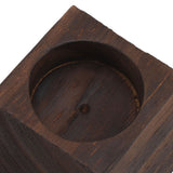Candle Holder Trapezoid Wood Retro Table Decoration Ornament for Christmas Day Wedding Black Wood