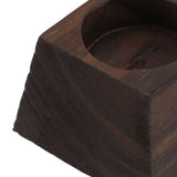 Candle Holder Trapezoid Wood Retro Table Decoration Ornament for Christmas Day Wedding Black Wood