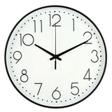 8 Inch Silent Wall Clock Non Ticking Decorative Easy to Read Round Wall Clock for Home Livingroom Black Frame White Bootom Black Word