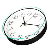 8 Inch Silent Wall Clock Non Ticking Decorative Easy to Read Round Wall Clock for Home Livingroom Black Frame White Bootom Black Word