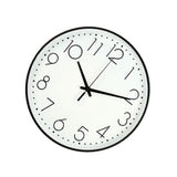 8 Inch Silent Wall Clock Non Ticking Decorative Easy to Read Round Wall Clock for Home Livingroom Black Frame White Bootom Black Word - Side View