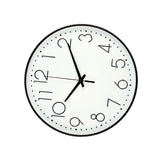 8 Inch Silent Wall Clock Non Ticking Decorative Easy to Read Round Wall Clock for Home Livingroom Black Frame White Bootom Black Word