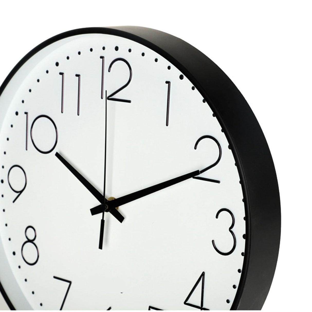 8 Inch Silent Wall Clock Non Ticking Decorative Easy to Read Round Wall Clock for Home Livingroom Black Frame White Bootom Black Word