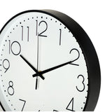 8 Inch Silent Wall Clock Non Ticking Decorative Easy to Read Round Wall Clock for Home Livingroom Black Frame White Bootom Black Word