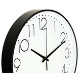 8 Inch Silent Wall Clock Non Ticking Decorative Easy to Read Round Wall Clock for Home Livingroom Black Frame White Bootom Black Word