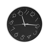 8 Inch Silent Wall Clock Non Ticking Decorative Easy to Read Round Wall Clock for Home Livingroom White Frame Black Bootom White Word