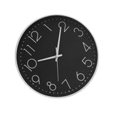 8 Inch Silent Wall Clock Non Ticking Decorative Easy to Read Round Wall Clock for Home Livingroom White Frame Black Bootom White Word