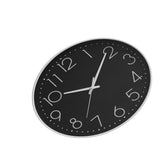 8 Inch Silent Wall Clock Non Ticking Decorative Easy to Read Round Wall Clock for Home Livingroom White Frame Black Bootom White Word