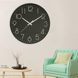 8 Inch Silent Wall Clock Non Ticking Decorative Easy to Read Round Wall Clock for Home Livingroom White Frame Black Bootom White Word