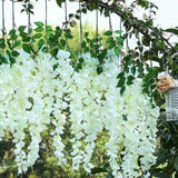 12 Pcs Artificial Wisteria Pure White Exquisite Simulated Wisteria Decoration for Weddings Outdoor Ceremonies