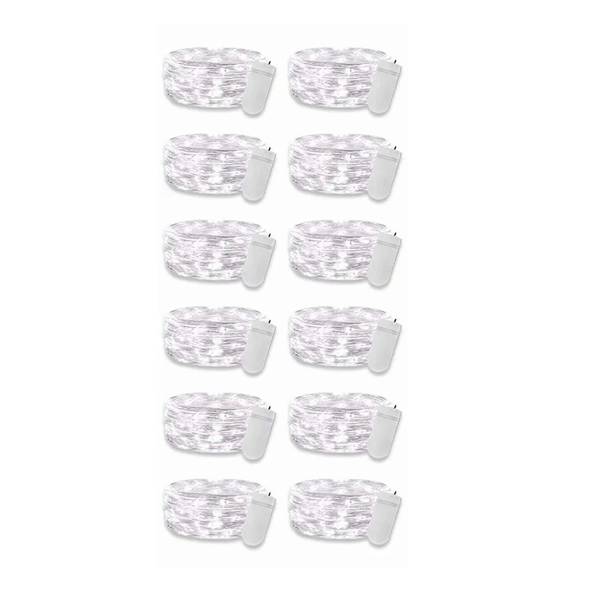 12PCS 0.03W Button String Lights Cold White Light 20 LED 3V Flexible IP65 Waterproof for Wedding Party Bedroom