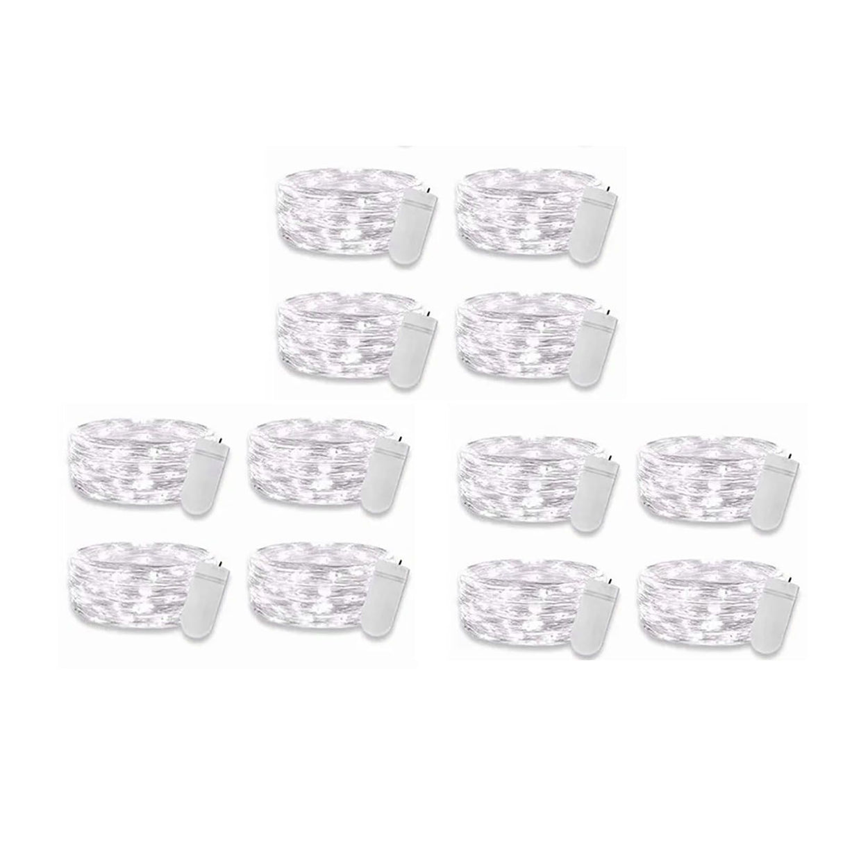 12PCS 0.03W Button String Lights Cold White Light 20 LED 3V Flexible IP65 Waterproof for Wedding Party Bedroom