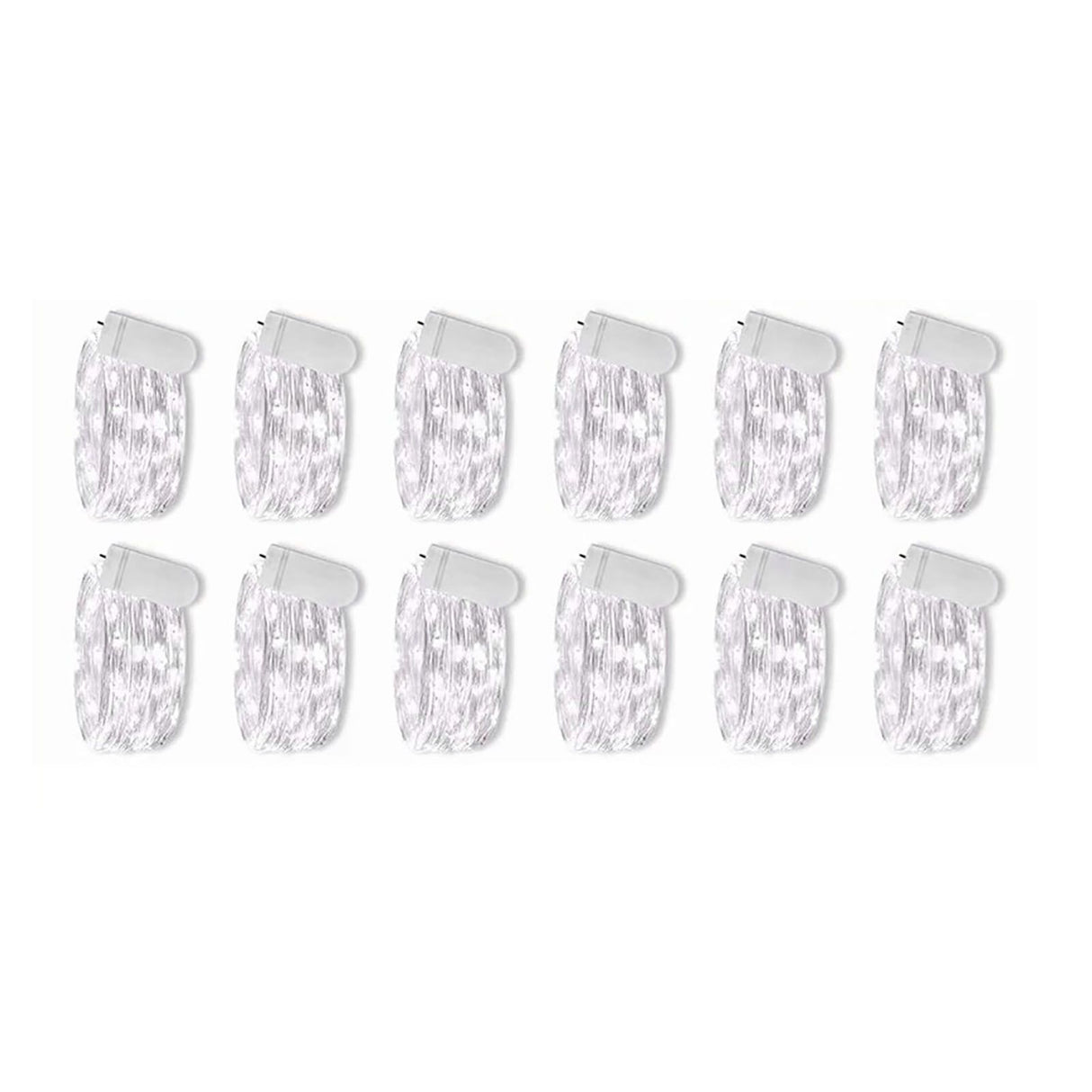 12PCS 0.03W Button String Lights Cold White Light 20 LED 3V Flexible IP65 Waterproof for Wedding Party Bedroom