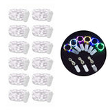 12PCS 0.03W Button String Lights Cold White Light 20 LED 3V Flexible IP65 Waterproof for Wedding Party Bedroom - Rear View
