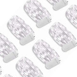 12PCS 0.03W Button String Lights Cold White Light 20 LED 3V Flexible IP65 Waterproof for Wedding Party Bedroom - Close-Up Angle