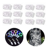 12PCS 0.03W Button String Lights Cold White Light 20 LED 3V Flexible IP65 Waterproof for Wedding Party Bedroom - Extra Image