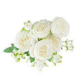 2 Bunches Artificial Peonies Romantic Vivid 6cm Diameter Attractive Decorative Light Weight Faux Peonies Decoration White