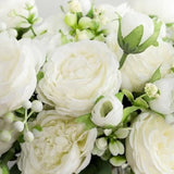 2 Bunches Artificial Peonies Romantic Vivid 6cm Diameter Attractive Decorative Light Weight Faux Peonies Decoration White - Extra Image