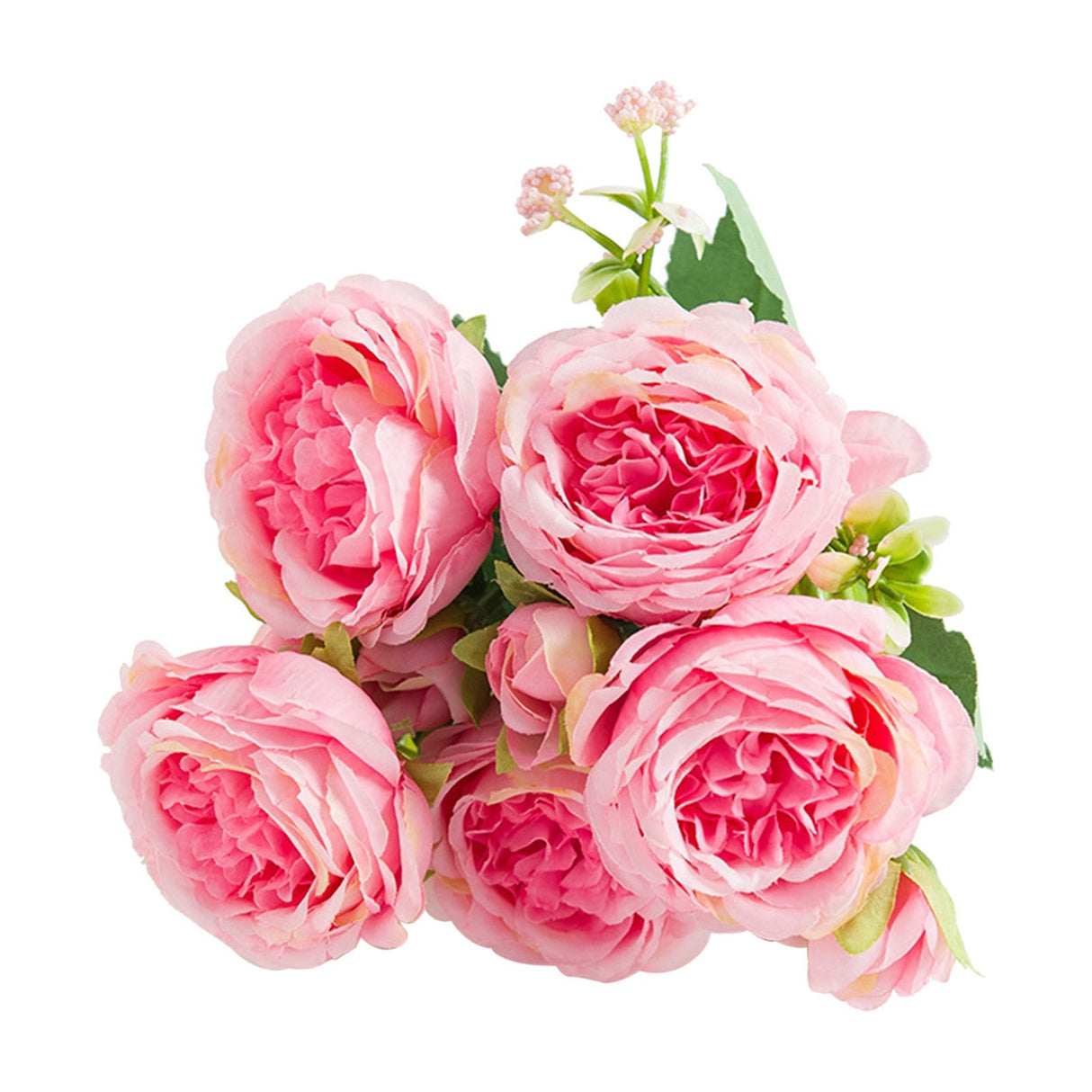 2 Bunches Artificial Peonies Romantic Vivid 6cm Diameter Attractive Decorative Light Weight Faux Peonies Decoration Pink
