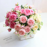 2 Bunches Artificial Peonies Romantic Vivid 6cm Diameter Attractive Decorative Light Weight Faux Peonies Decoration Pink