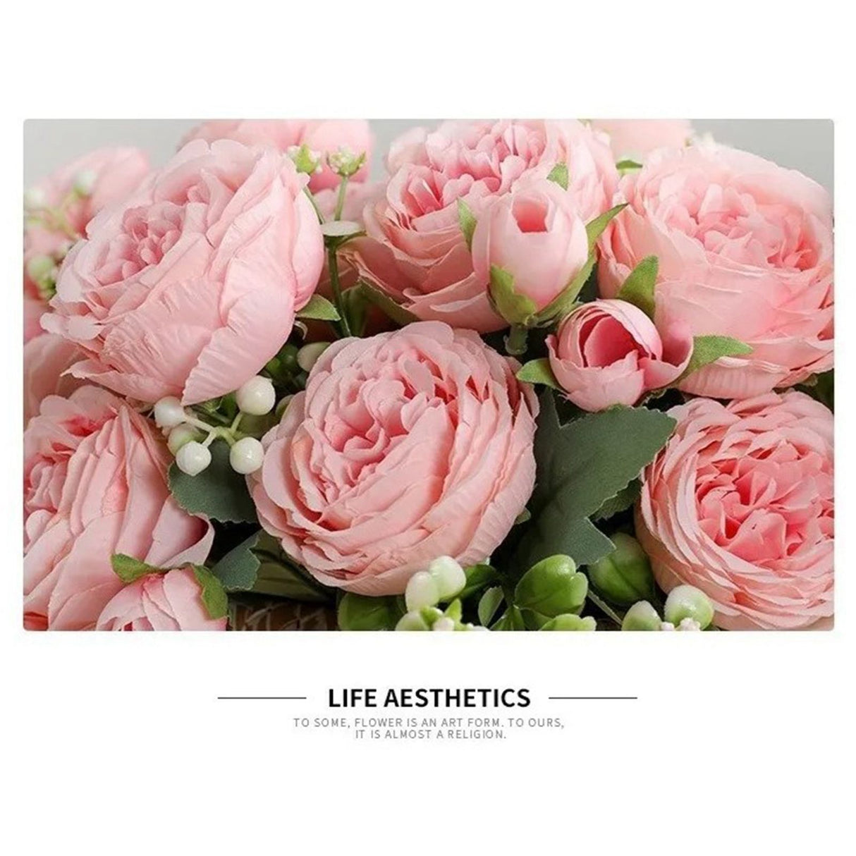 2 Bunches Artificial Peonies Romantic Vivid 6cm Diameter Attractive Decorative Light Weight Faux Peonies Decoration Pink